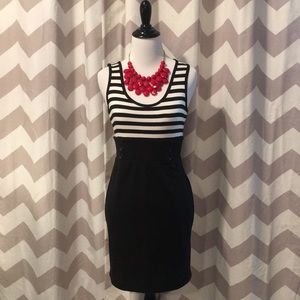 Black and white stripe dress